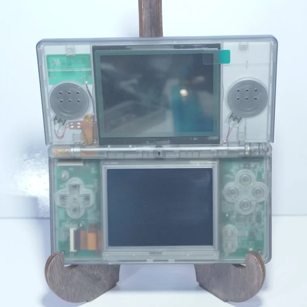 Nintendo DS Lite Transparent Clear Smokey Black Handheld System with Charger